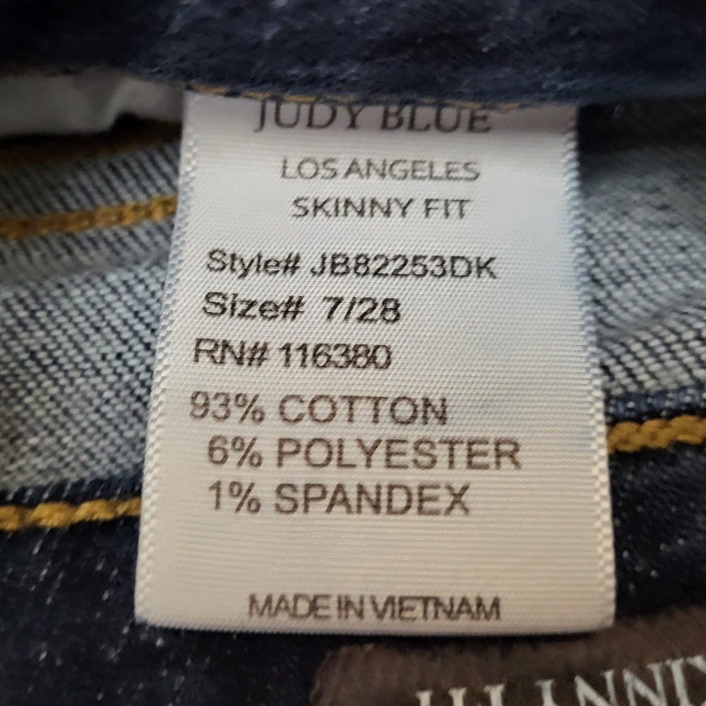 Judy Blue Joanne Skinny Fit Dark Indigo Wash Mid Rise Denim Stretch Jeans 8 / 28 - Picture 9 of 12